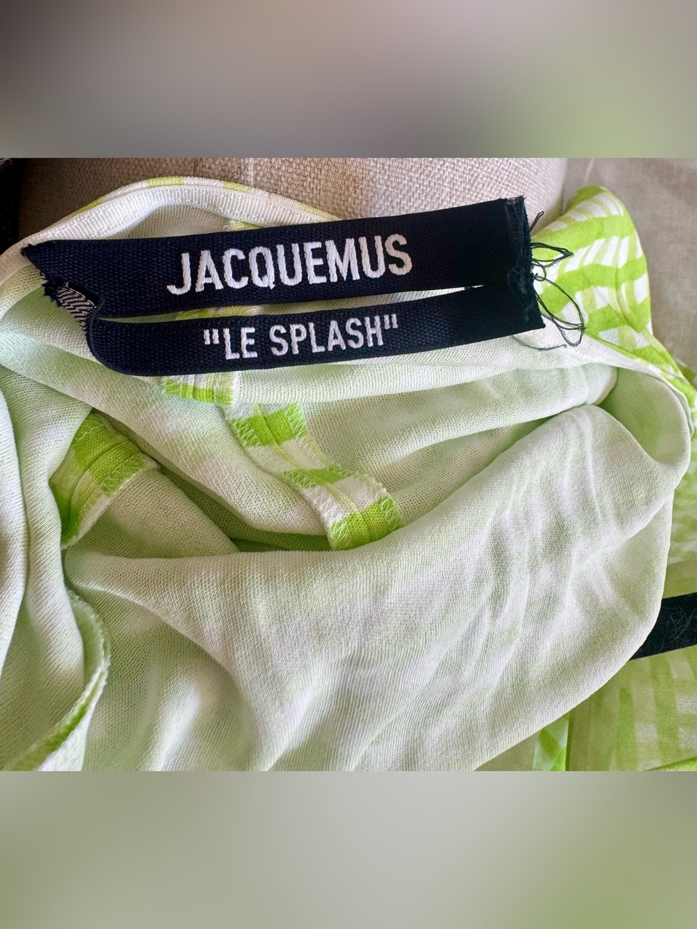 Jacquemus “Le Splash” Plaid Check Green Dress, Excellent condition, Size US 2 - Picture 4 of 6